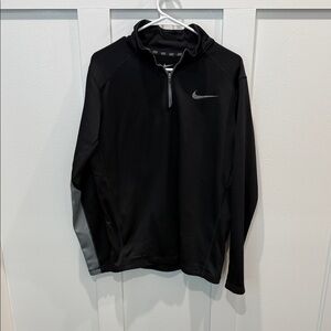 Nike Men's Black and Gray Quarter Zip